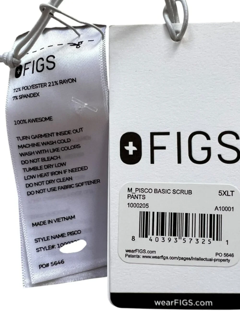 Figs Scrub pants Pisco Basic mens 5XL T khaki beige drawstring long tall inseam